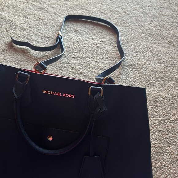 Michael Kors Black Tote with Gold Accents - Picture 2 of 7